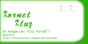 kornel kluz business card
